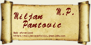 Miljan Pantović vizit kartica